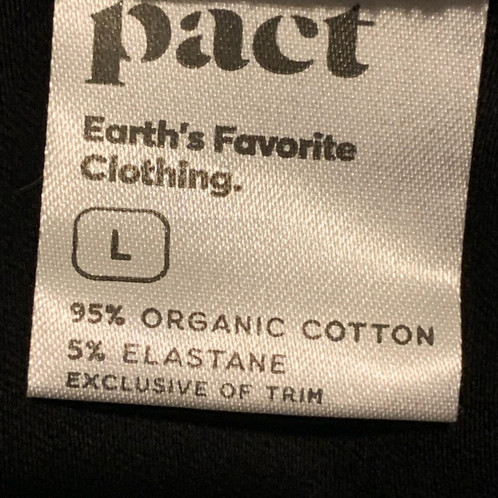 NEW Pact Organic Cotton Scoop Neck Stretch Fit and Flare Midi Dress Black Size L - Picture 8 of 11